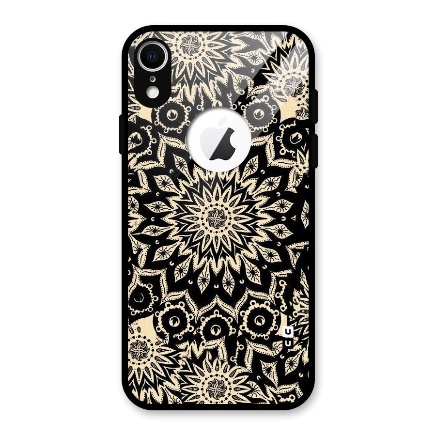 Golden Mandala Glass Back Case for iPhone XR Logo Cut