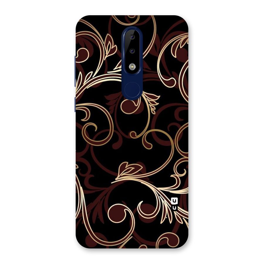 Golden Maroon Beauty Back Case for Nokia 5.1 Plus