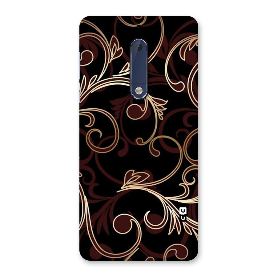 Golden Maroon Beauty Back Case for Nokia 5