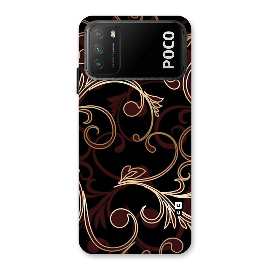 Golden Maroon Beauty Back Case for Poco M3