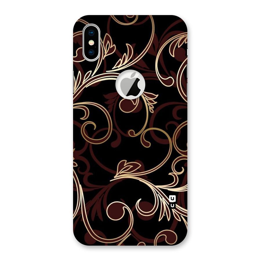 Golden Maroon Beauty Back Case for iPhone XS Logo Cut