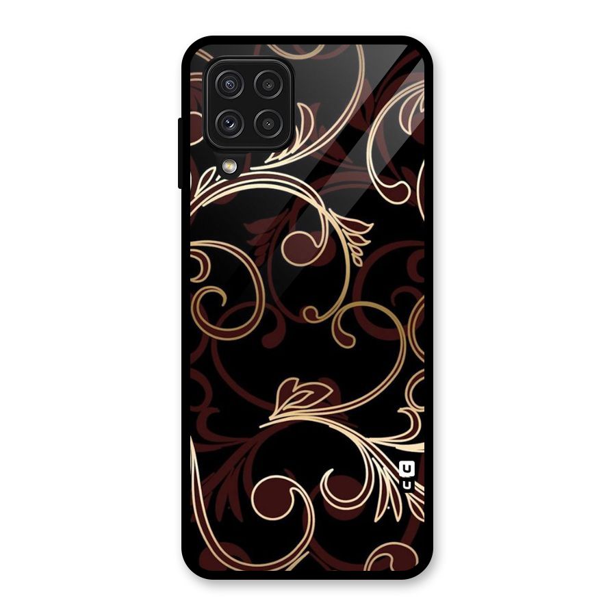 Golden Maroon Beauty Glass Back Case for Galaxy A22 4G