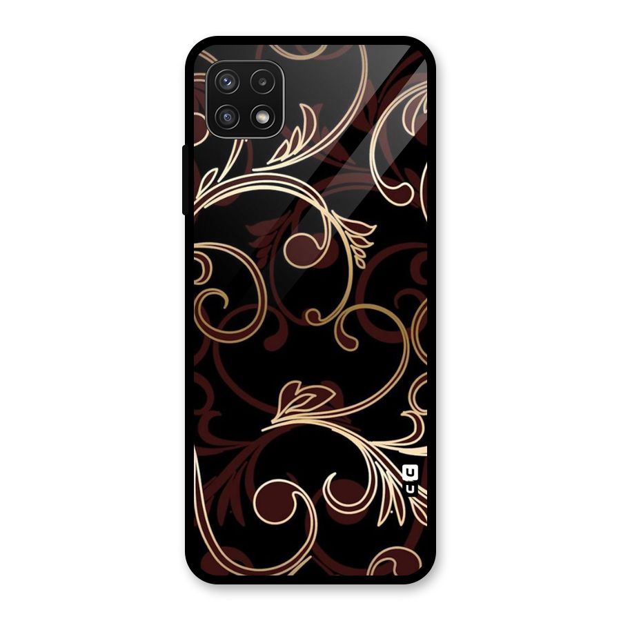 Golden Maroon Beauty Glass Back Case for Galaxy A22 5G