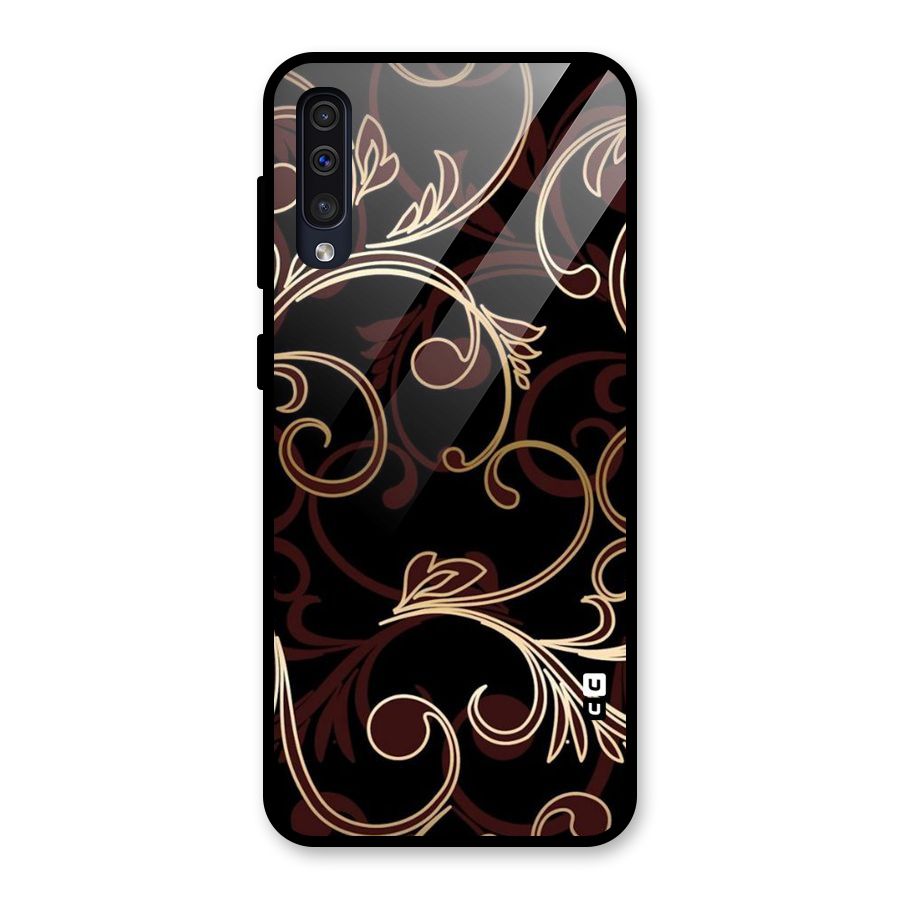 Golden Maroon Beauty Glass Back Case for Galaxy A50