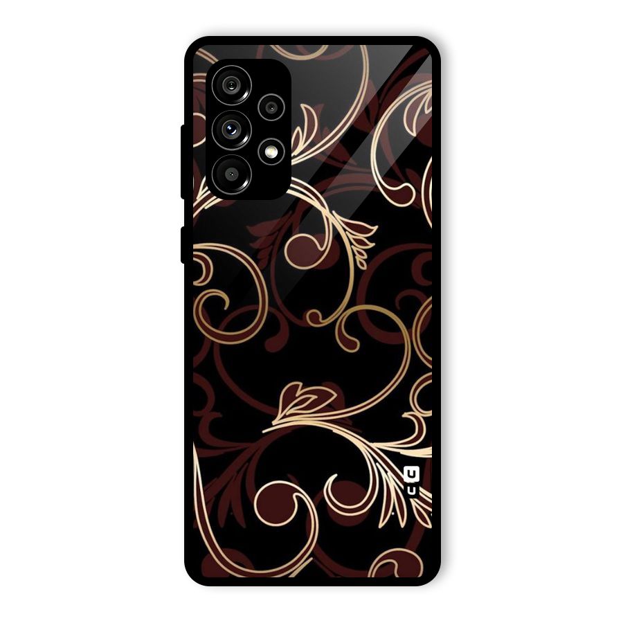 Golden Maroon Beauty Glass Back Case for Galaxy A73 5G
