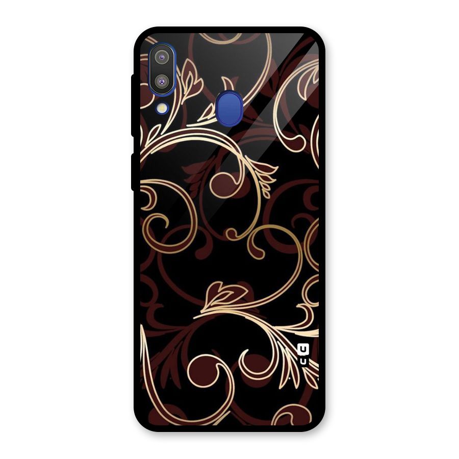Golden Maroon Beauty Glass Back Case for Galaxy M20