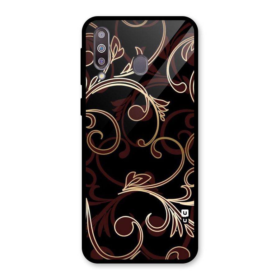 Golden Maroon Beauty Glass Back Case for Galaxy M30