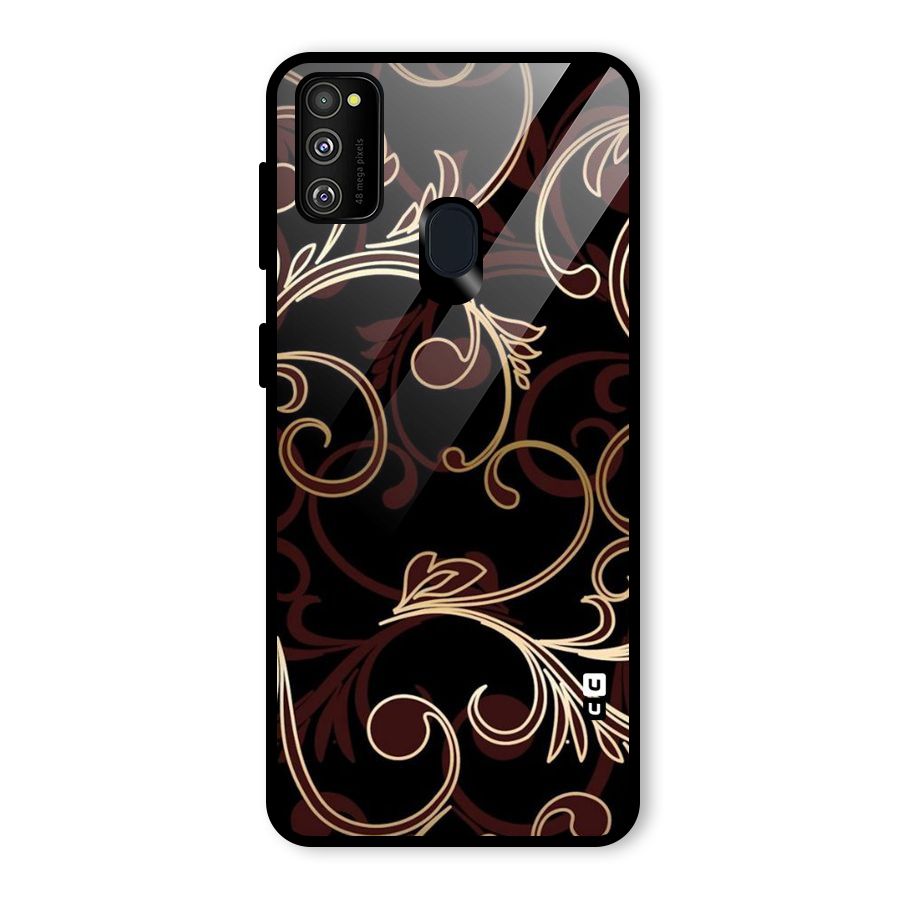 Golden Maroon Beauty Glass Back Case for Galaxy M30s