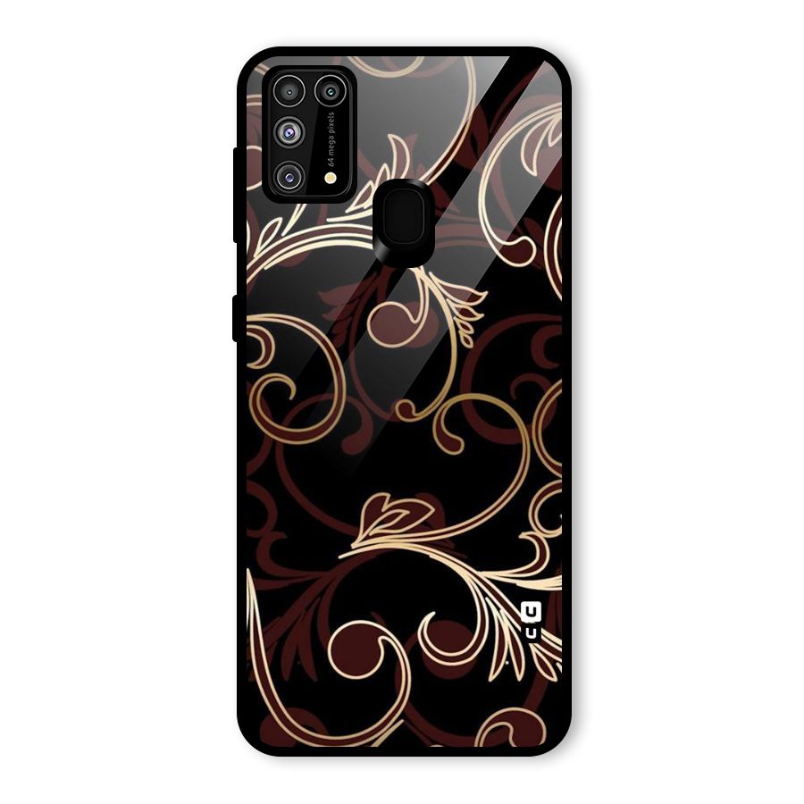 Golden Maroon Beauty Glass Back Case for Galaxy M31