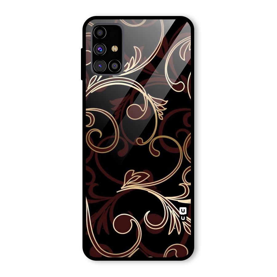 Golden Maroon Beauty Glass Back Case for Galaxy M31s