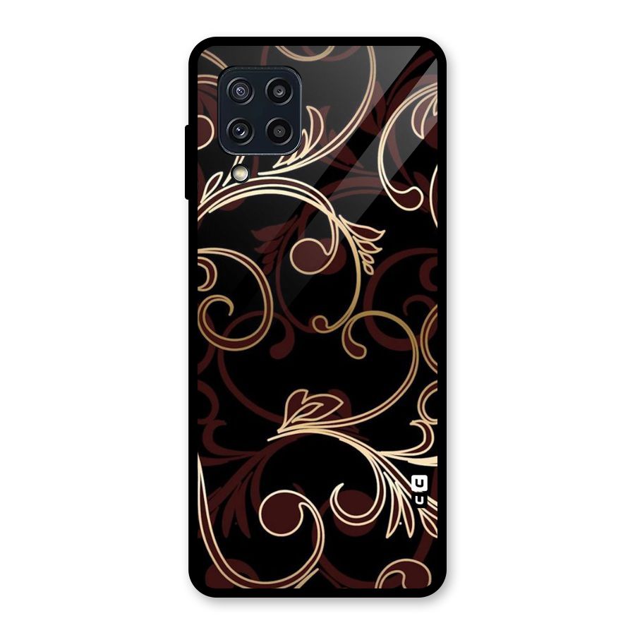 Golden Maroon Beauty Glass Back Case for Galaxy M32