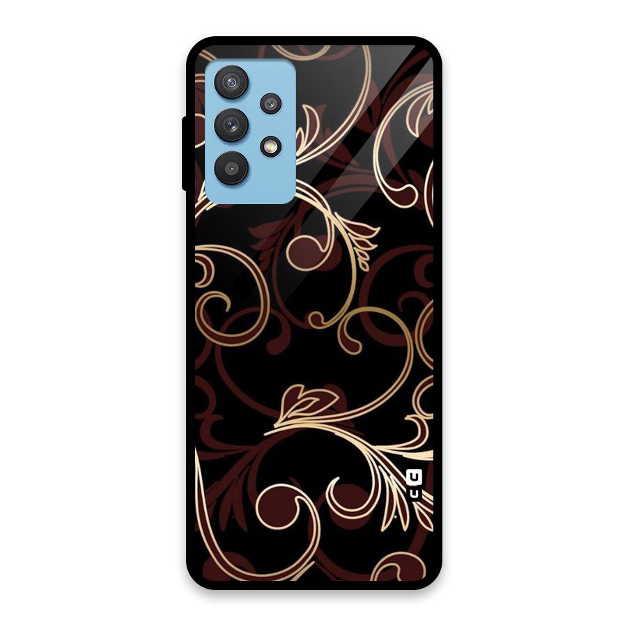 Golden Maroon Beauty Glass Back Case for Galaxy M32 5G