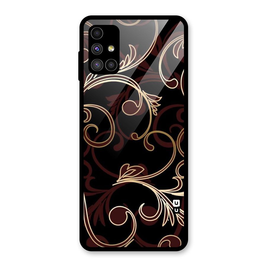 Golden Maroon Beauty Glass Back Case for Galaxy M51