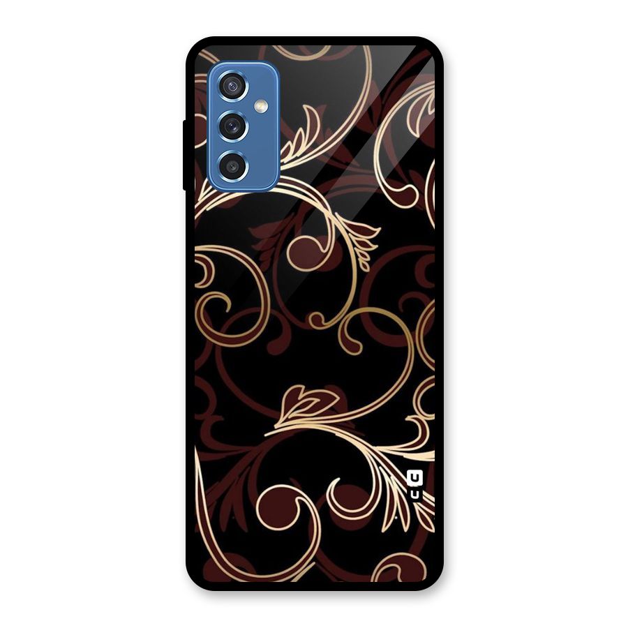 Golden Maroon Beauty Glass Back Case for Galaxy M52 5G