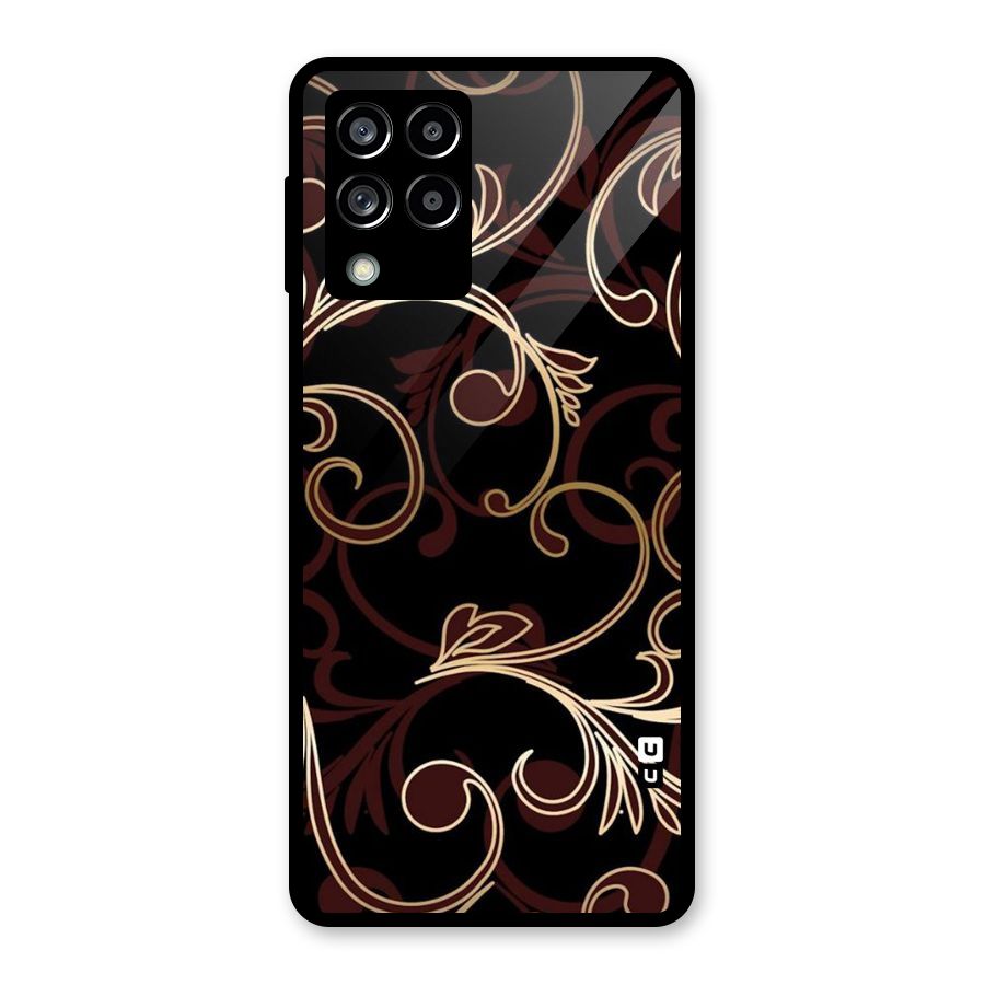 Golden Maroon Beauty Glass Back Case for Galaxy M53 5G