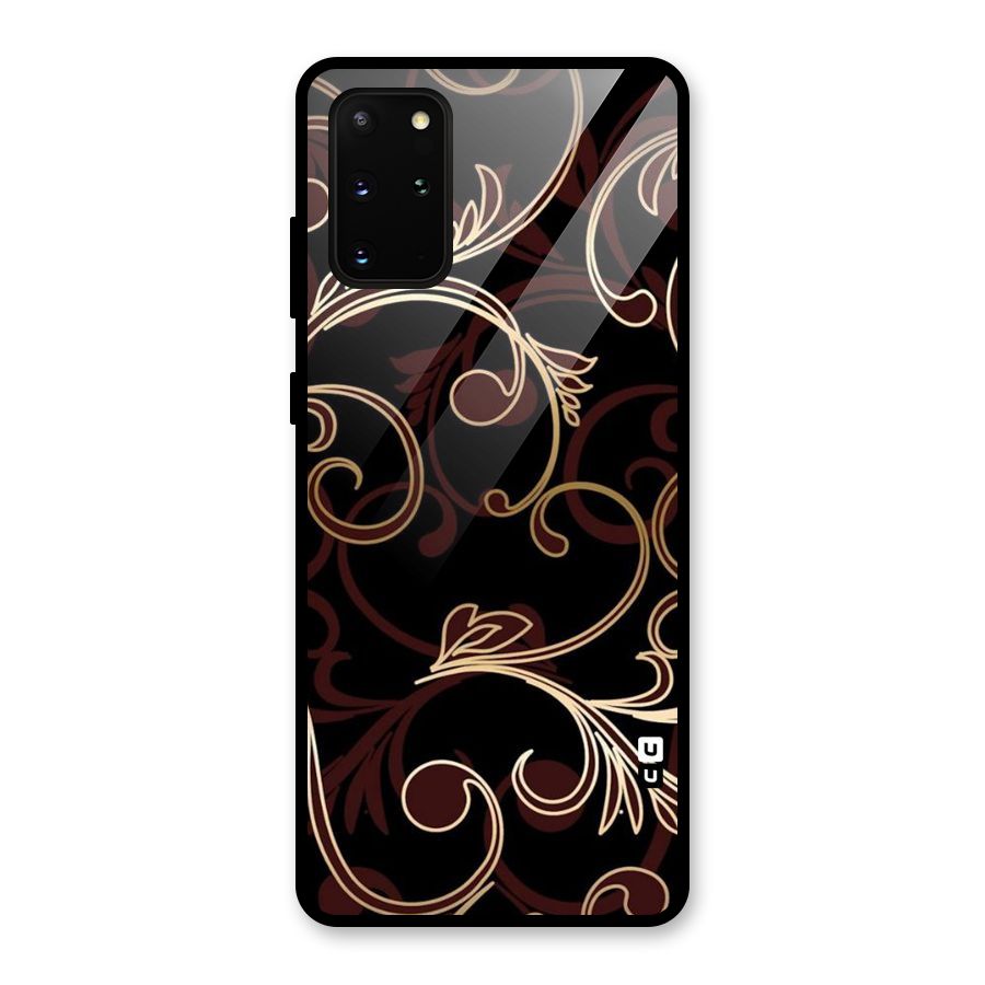Golden Maroon Beauty Glass Back Case for Galaxy S20 Plus