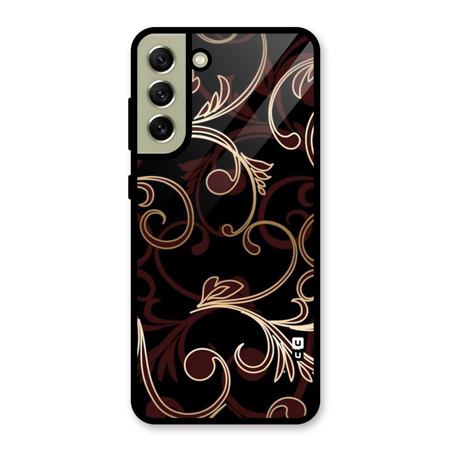 Golden Maroon Beauty Glass Back Case for Galaxy S21 FE 5G