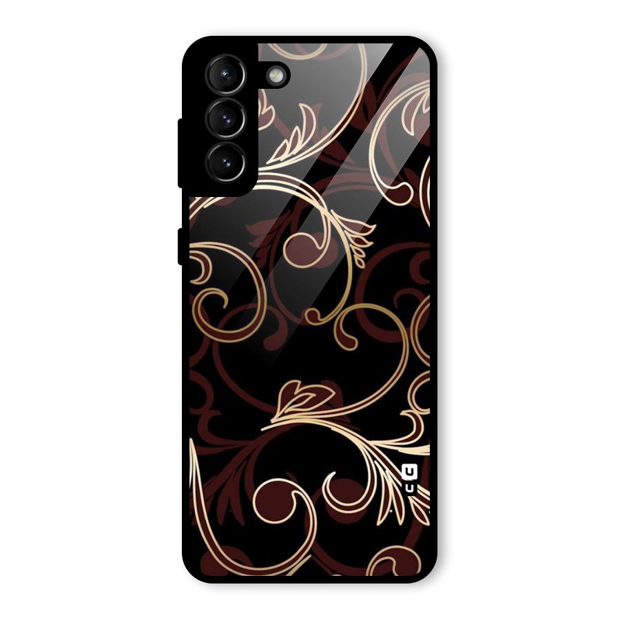 Golden Maroon Beauty Glass Back Case for Galaxy S21 Plus