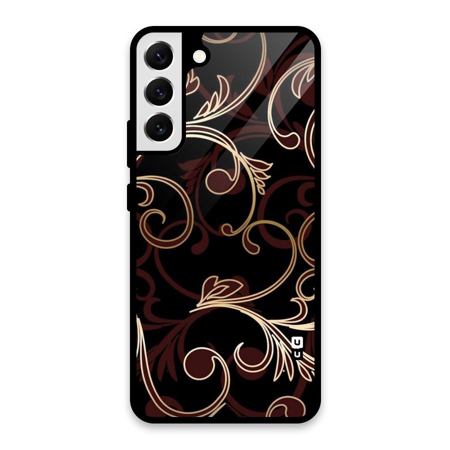 Golden Maroon Beauty Glass Back Case for Galaxy S22 Plus 5G