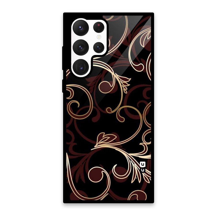 Golden Maroon Beauty Glass Back Case for Galaxy S22 Ultra 5G