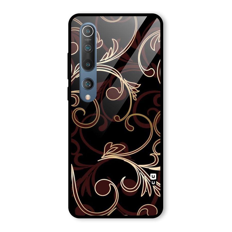 Golden Maroon Beauty Glass Back Case for Mi 10