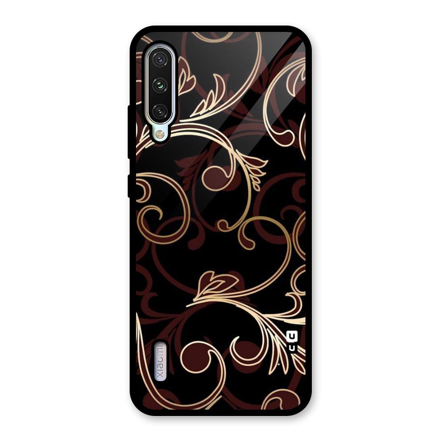 Golden Maroon Beauty Glass Back Case for Mi A3