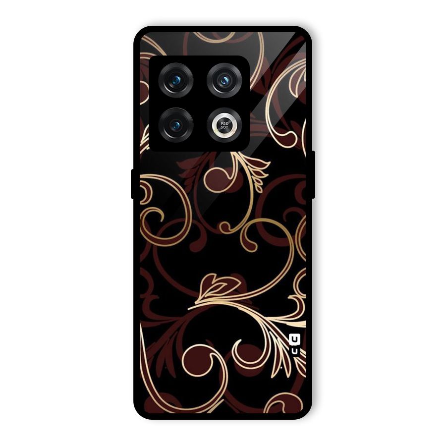 Golden Maroon Beauty Glass Back Case for OnePlus 10 Pro 5G