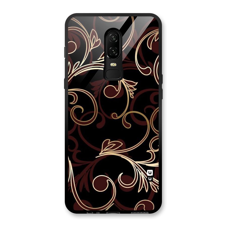 Golden Maroon Beauty Glass Back Case for OnePlus 6