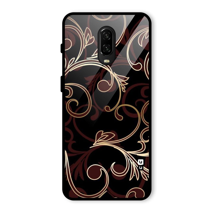 Golden Maroon Beauty Glass Back Case for OnePlus 6T