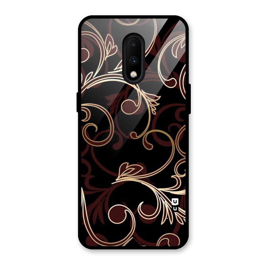 Golden Maroon Beauty Glass Back Case for OnePlus 7