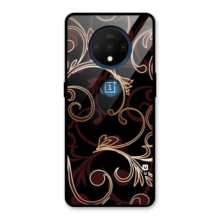 Golden Maroon Beauty Glass Back Case for OnePlus 7T