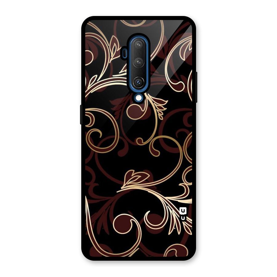 Golden Maroon Beauty Glass Back Case for OnePlus 7T Pro