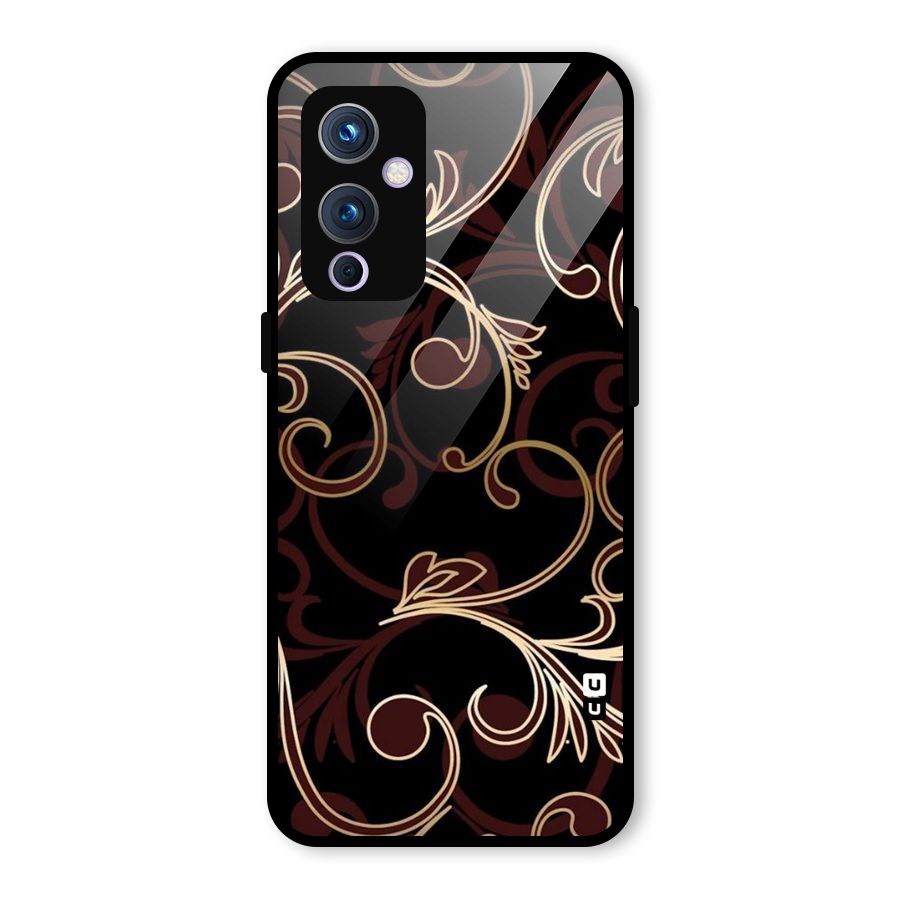 Golden Maroon Beauty Glass Back Case for OnePlus 9