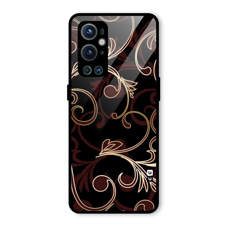 Golden Maroon Beauty Glass Back Case for OnePlus 9 Pro