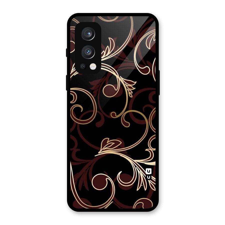 Golden Maroon Beauty Glass Back Case for OnePlus Nord 2 5G