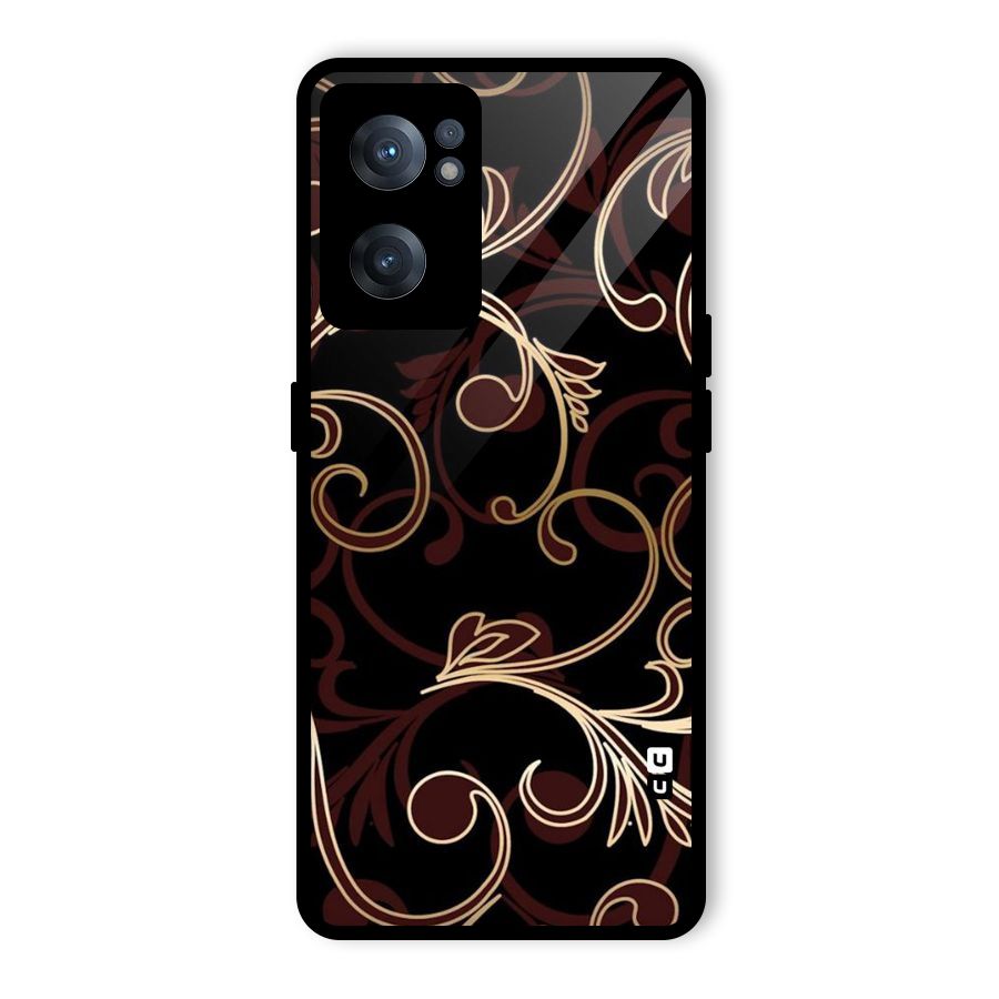 Golden Maroon Beauty Glass Back Case for OnePlus Nord CE 2 5G