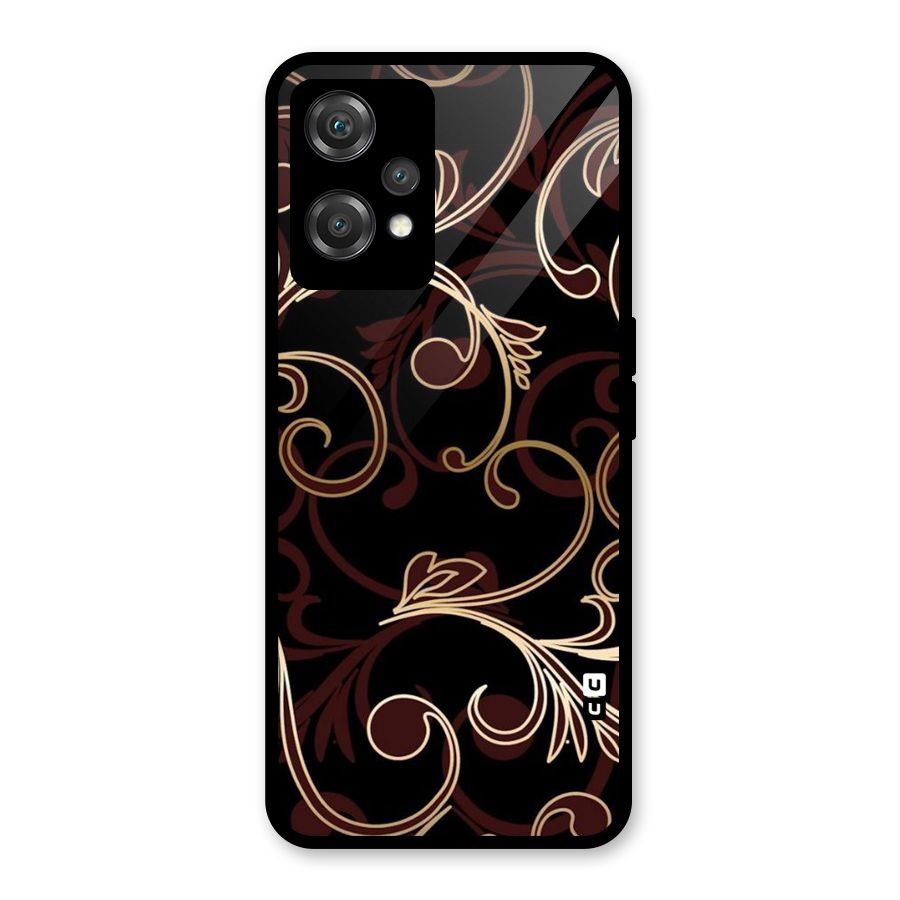 Golden Maroon Beauty Glass Back Case for OnePlus Nord CE 2 Lite 5G