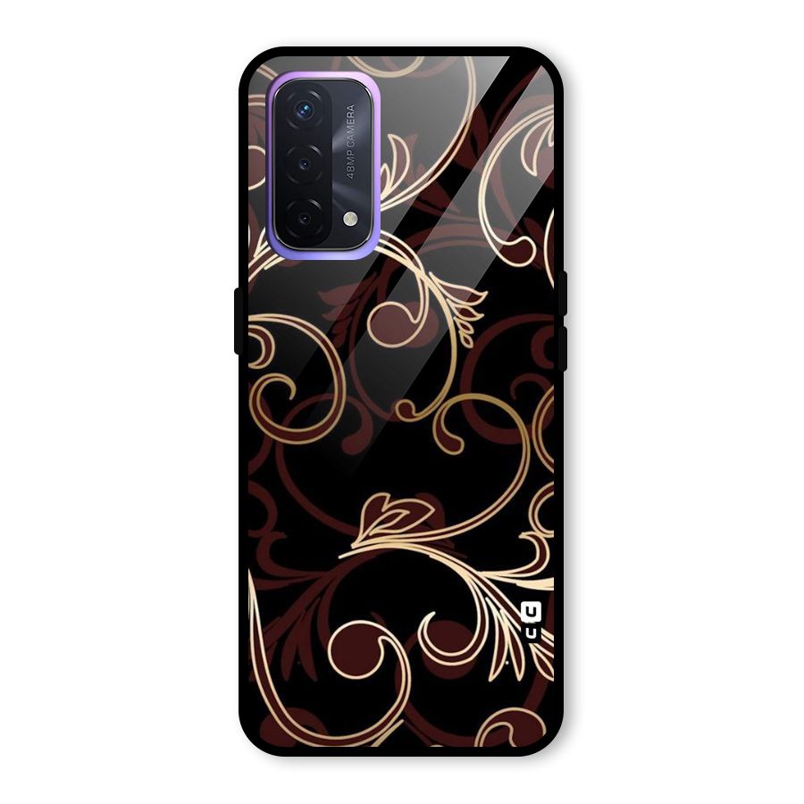 Golden Maroon Beauty Glass Back Case for Oppo A74 5G