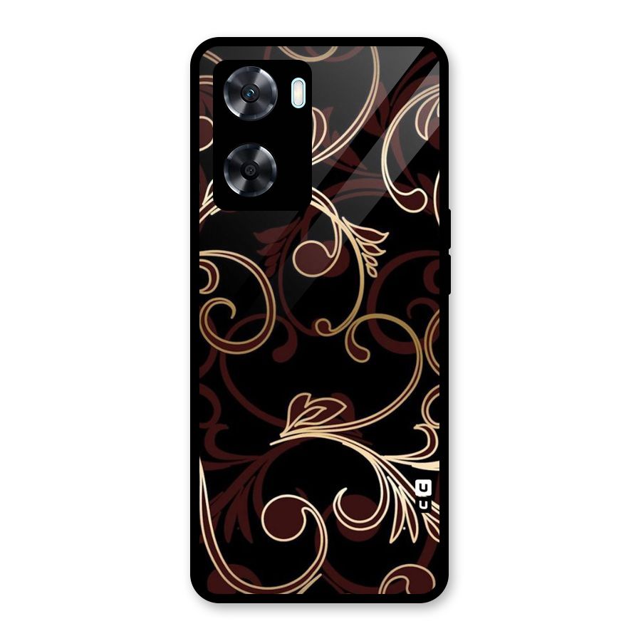 Golden Maroon Beauty Glass Back Case for Oppo A77