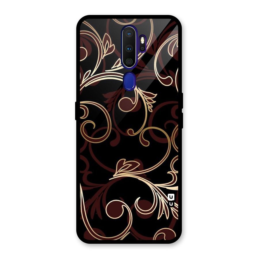 Golden Maroon Beauty Glass Back Case for Oppo A9 (2020)