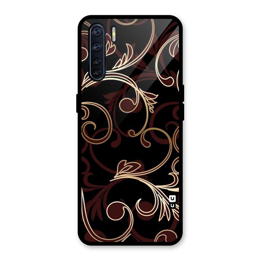 Golden Maroon Beauty Glass Back Case for Oppo F15