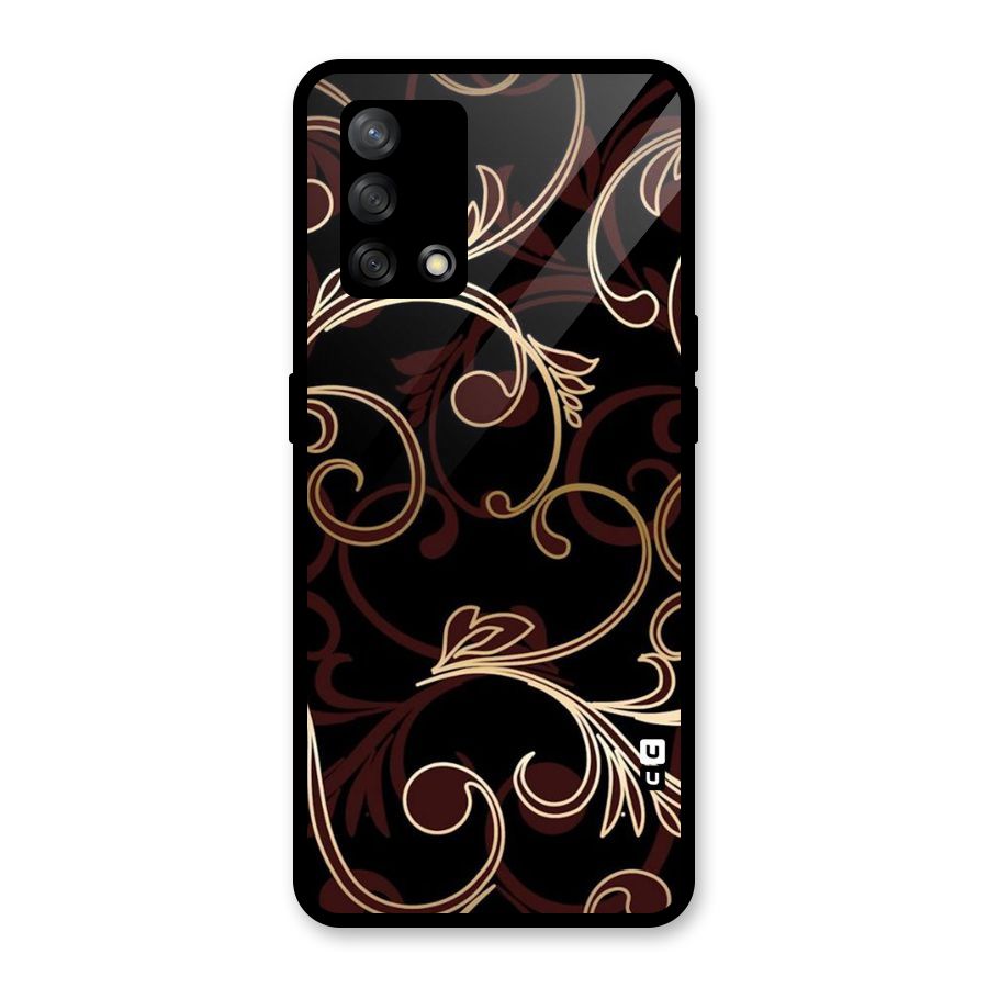 Golden Maroon Beauty Glass Back Case for Oppo F19