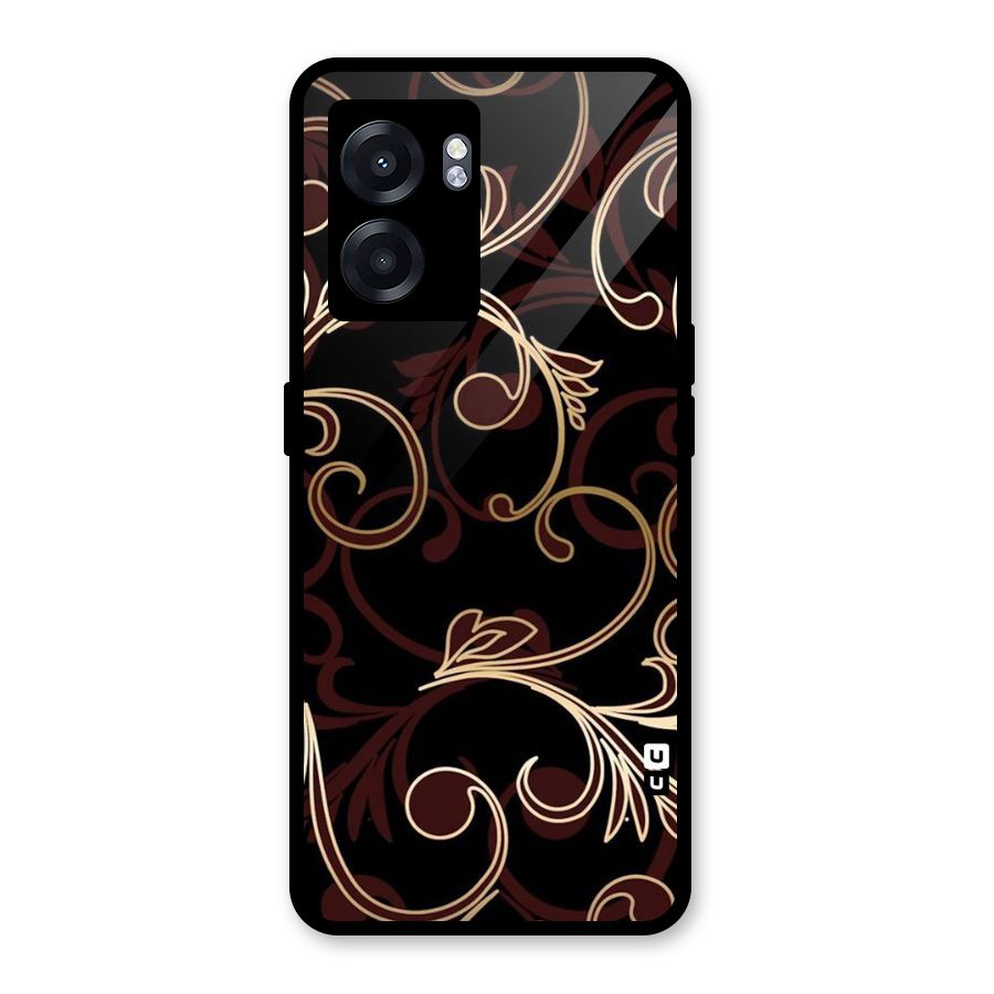 Golden Maroon Beauty Glass Back Case for Oppo K10 (5G)