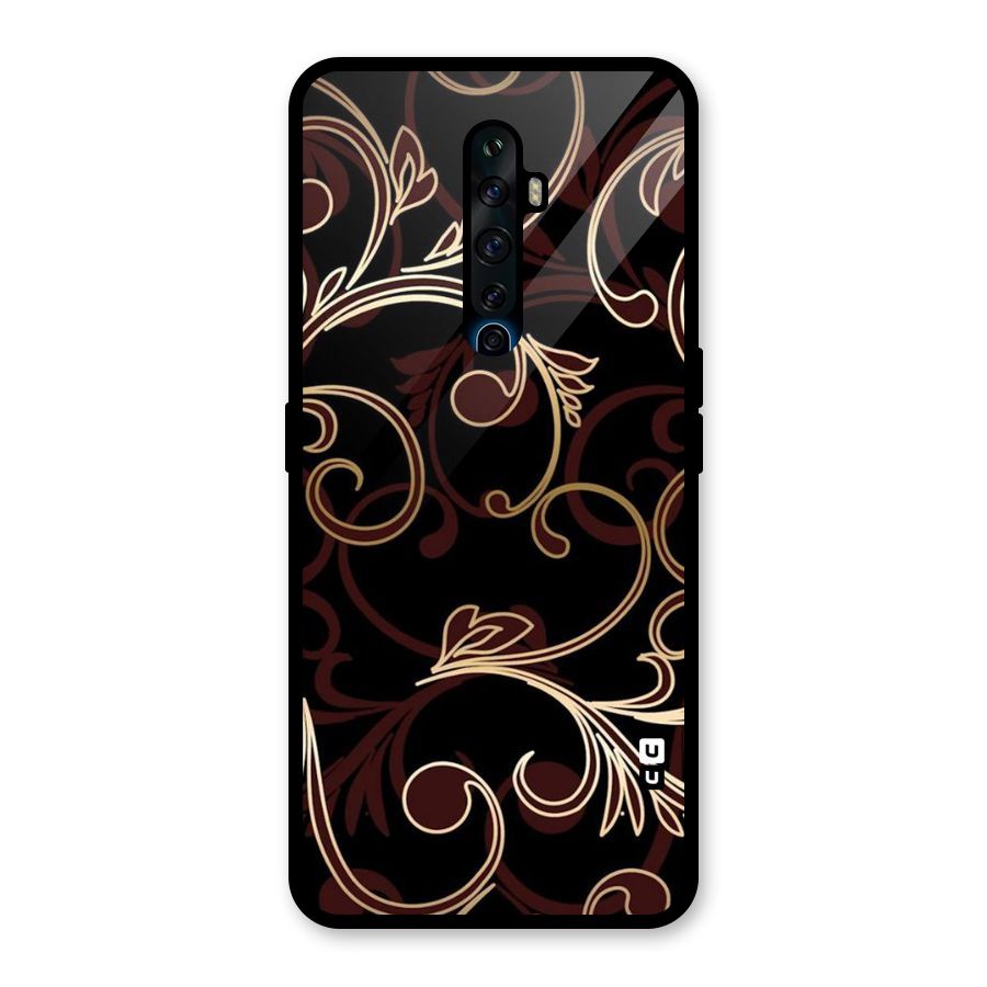 Golden Maroon Beauty Glass Back Case for Oppo Reno2 F