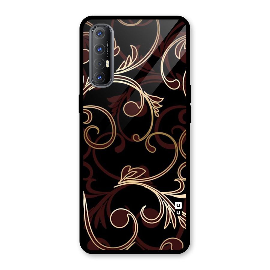 Golden Maroon Beauty Glass Back Case for Oppo Reno3 Pro