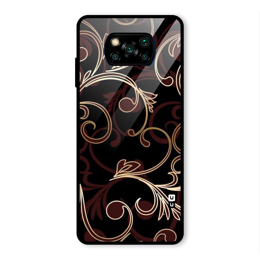 Golden Maroon Beauty Glass Back Case for Poco X3 Pro