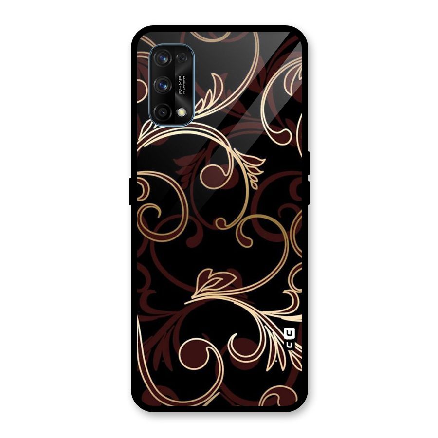 Golden Maroon Beauty Glass Back Case for Realme 7 Pro