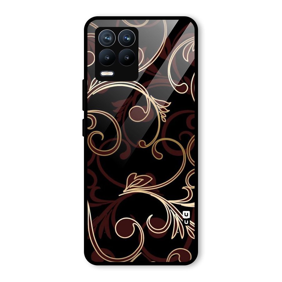 Golden Maroon Beauty Glass Back Case for Realme 8
