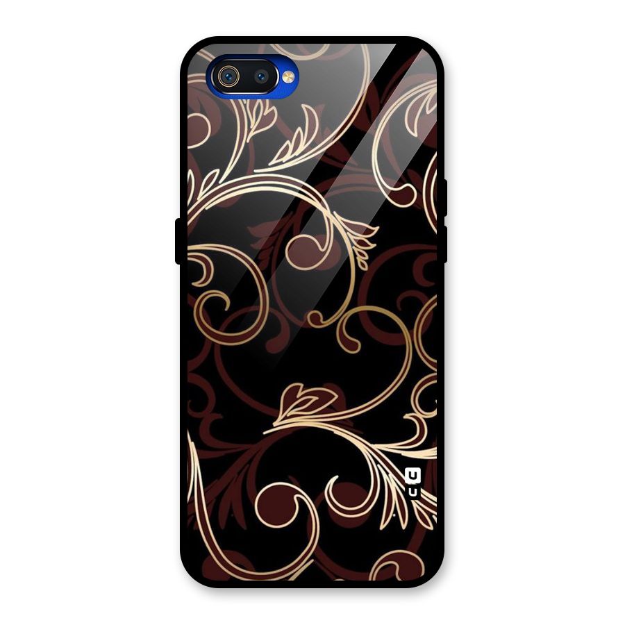 Golden Maroon Beauty Glass Back Case for Realme C2