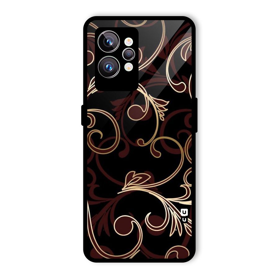 Golden Maroon Beauty Glass Back Case for Realme GT2 Pro